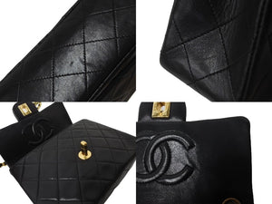 極美品 CHANEL シャネル ショルダーバッグ ミニマトラッセ19 チェーンショルダー 1番台 ラムスキン ブラック 中古 62207