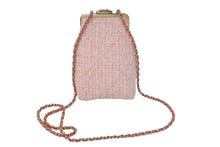 Load image into Gallery viewer, 極美品 CHANEL シャネル がま口ツイードチェーンショルダーバッグ 30番台 ピンク ホワイト ゴールド金具 中古 62209