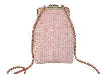 Load image into Gallery viewer, 極美品 CHANEL シャネル がま口ツイードチェーンショルダーバッグ 30番台 ピンク ホワイト ゴールド金具 中古 62209