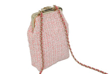 Load image into Gallery viewer, 極美品 CHANEL シャネル がま口ツイードチェーンショルダーバッグ 30番台 ピンク ホワイト ゴールド金具 中古 62209