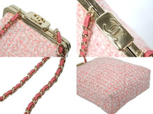 Load image into Gallery viewer, 極美品 CHANEL シャネル がま口ツイードチェーンショルダーバッグ 30番台 ピンク ホワイト ゴールド金具 中古 62209