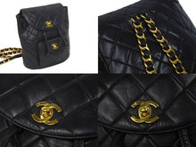 Load image into Gallery viewer, CHANEL シャネル マトラッセ リュック バックパック ココマーク 3番台 1995年 ラムスキン ブラック ゴールド金具 中古 美品 62213