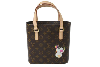 新品同様 LOUIS VUITTON ルイヴィトン 村上隆 ハンドバッグ ヴァヴァンPM モノグラムパンダ M51173 ブラウン ゴールド金具 中古 62214