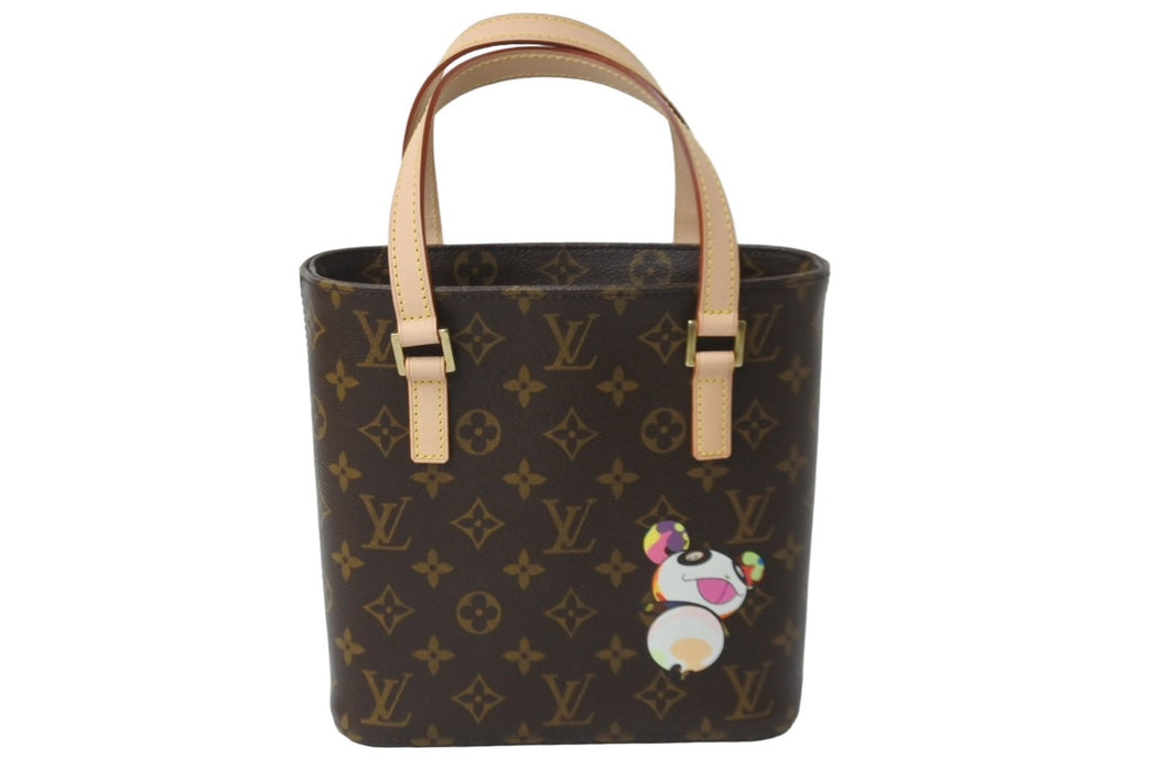新品同様 LOUIS VUITTON ルイヴィトン 村上隆 ハンドバッグ ヴァヴァンPM モノグラムパンダ M51173 ブラウン ゴールド金具 中古 62214