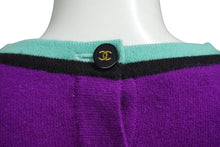 Load image into Gallery viewer, CHANEL シャネル アンサンブル ニット トップス 半袖Ｔシャツ カシミヤ ココマークボタン パープル 美品 中古 62216