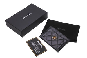 CHANEL シャネル ココマーク カードケース A31510 26番台 ラムスキン ブラック ゴールド金具 良品 中古 62220