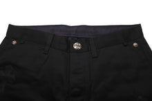 Load image into Gallery viewer, 新品同様品 CHROME HEARTS クロムハーツ クロスパッチ チノパンツ ブラック カモフラージュ シルバー925 サイズ32 中古 62224
