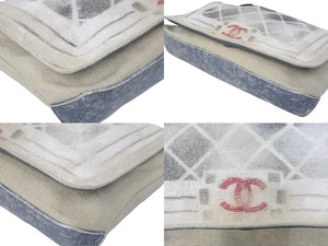 名作 CHANEL シャネル アクト2 マトラッセ チェーンショルダーバッグ キャンバス グレー 19番台 ペンキ 美品 中古 62226