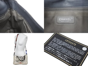名作 CHANEL シャネル アクト2 マトラッセ チェーンショルダーバッグ キャンバス グレー 19番台 ペンキ 美品 中古 62226