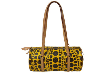 新品同様 LOUIS VUITTON ルイヴィトン×草間彌生 ハンドバッグ パピヨン モノグラム パンプキンドット イエロー M40688 中古 62232