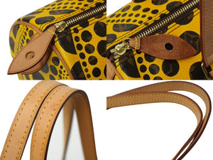 新品同様 LOUIS VUITTON ルイヴィトン×草間彌生 ハンドバッグ パピヨン モノグラム パンプキンドット イエロー M40688 中古 62232