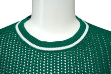 画像をギャラリービューアに読み込む, 極美品 MIUMIU ミュウミュウ ニット セーター カットソー 編み 2023年SS コットン グリーン ホワイト 36 中古 62235