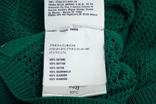 画像をギャラリービューアに読み込む, 極美品 MIUMIU ミュウミュウ ニット セーター カットソー 編み 2023年SS コットン グリーン ホワイト 36 中古 62235