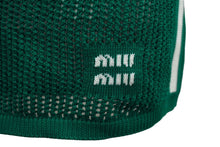 画像をギャラリービューアに読み込む, 極美品 MIUMIU ミュウミュウ スカート サイズ36 ミニ メッシュ ニット コットン グリーン MMG441 中古 62236