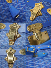 画像をギャラリービューアに読み込む, 極美品 GOYARD ゴヤール パラス トランクケース ヘリンボーン柄 オーダー品 レザー ブルー 中古 62237