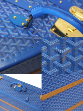 画像をギャラリービューアに読み込む, 極美品 GOYARD ゴヤール パラス トランクケース ヘリンボーン柄 オーダー品 レザー ブルー 中古 62237