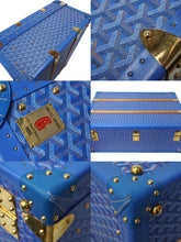 画像をギャラリービューアに読み込む, 極美品 GOYARD ゴヤール パラス トランクケース ヘリンボーン柄 オーダー品 レザー ブルー 中古 62237