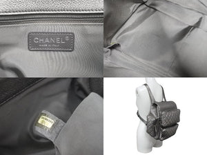 極美品 CHANEL シャネル リュック キャビアスキン リュック バックパック マトラッセ レザー シルバー金具 中古 62238