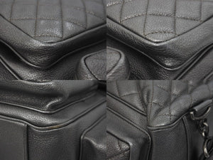 極美品 CHANEL シャネル リュック キャビアスキン リュック バックパック マトラッセ レザー シルバー金具 中古 62238