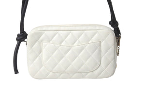CHANEL シャネル ポーチ ハンドバッグ カンボンライン ココマーク A25171 9番台 ホワイト ラムスキン 美品 中古 62243