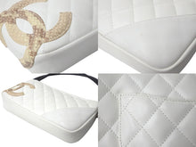 Load image into Gallery viewer, CHANEL シャネル ポーチ ハンドバッグ カンボンライン ココマーク A25171 9番台 ホワイト ラムスキン 美品 中古 62243