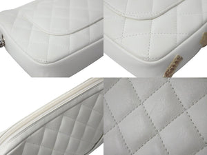 CHANEL シャネル ポーチ ハンドバッグ カンボンライン ココマーク A25171 9番台 ホワイト ラムスキン 美品 中古 62243