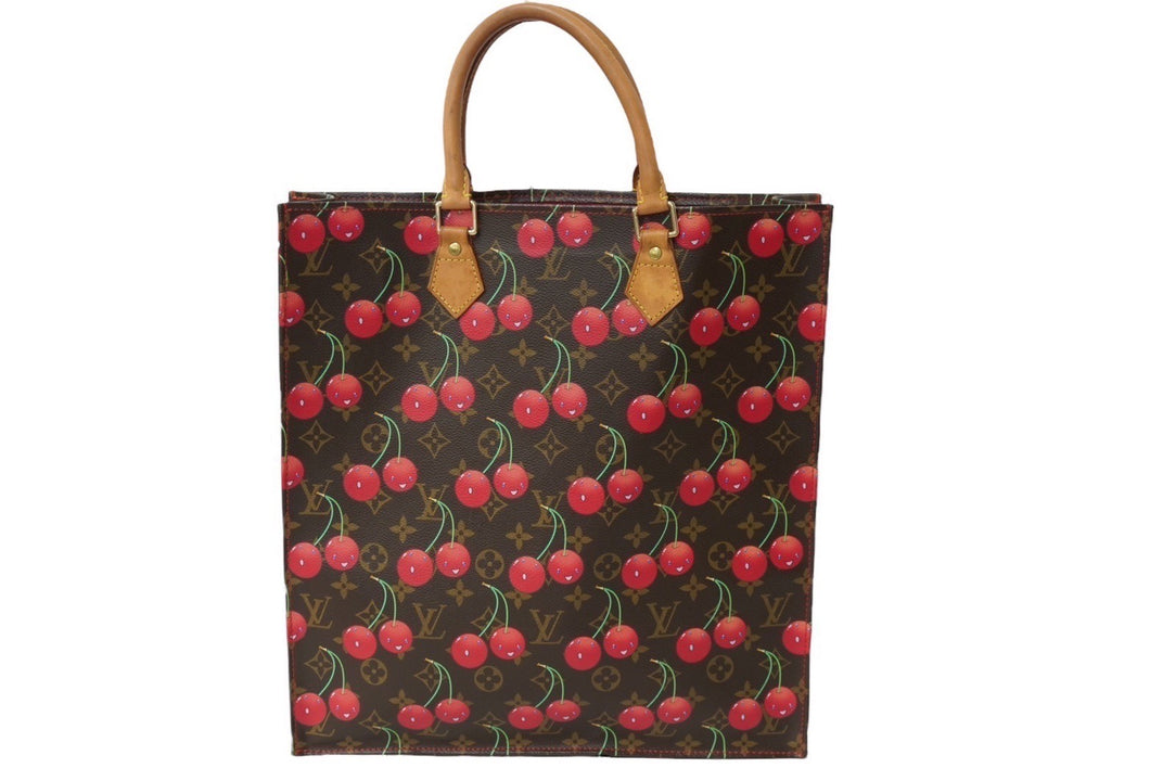 LOUIS VUITTON ルイヴィトン モノグラム チェリー サックプラ トートバッグ ブラウン M95010 村上隆 2005年春夏 美品 中古 62245