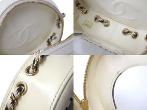 CHANEL シャネル クルーズライン ショルダーバッグ 浮き輪モチーフ AS0209 26番台 2018年 オフホワイト ブラック 美品 中古 62247