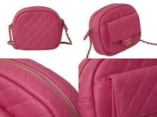 Load image into Gallery viewer, CHANEL シャネル チェーンショルダーバッグ ココマーク マトラッセ 27番台 キャビアスキン ピンク ゴールド金具 美品 中古 62250