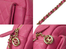 Load image into Gallery viewer, CHANEL シャネル チェーンショルダーバッグ ココマーク マトラッセ 27番台 キャビアスキン ピンク ゴールド金具 美品 中古 62250