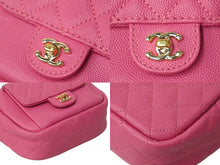 Load image into Gallery viewer, CHANEL シャネル チェーンショルダーバッグ ココマーク マトラッセ 27番台 キャビアスキン ピンク ゴールド金具 美品 中古 62250
