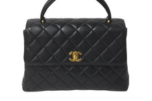Load image into Gallery viewer, 極美品 CHANEL シャネル ケリー型 ハンドバッグ トップハンドル 4番台 ラムスキン ブラック ゴールド金具 中古 62259