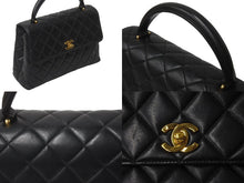 Load image into Gallery viewer, 極美品 CHANEL シャネル ケリー型 ハンドバッグ トップハンドル 4番台 ラムスキン ブラック ゴールド金具 中古 62259