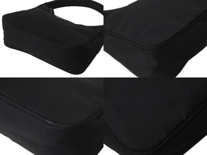 PRADA プラダ ホーボー ハンドバッグ MV515 トライアングルロゴ ブラック ナイロン シルバー金具 美品 中古 62262 