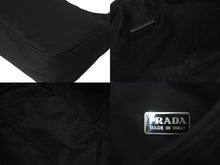 画像をギャラリービューアに読み込む, PRADA プラダ ホーボー ハンドバッグ MV515 トライアングルロゴ ブラック ナイロン シルバー金具 美品 中古 62262 