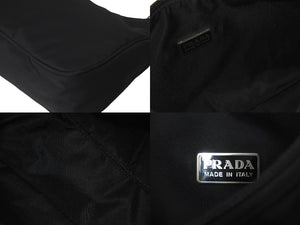PRADA プラダ ホーボー ハンドバッグ MV515 トライアングルロゴ ブラック ナイロン シルバー金具 美品 中古 62262 