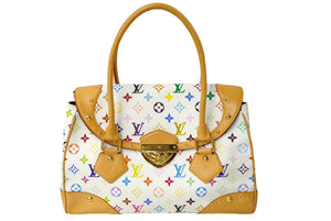 LOUIS VUITTON ルイヴィトン ハンドバッグ M40201 ビバリーGM モノグラムマルチカラー ホワイト ゴールド金具 美品 中古 62264