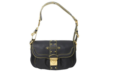 極美品 LOUIS VUITTON ルイヴィトン スハリ コンフィダン ワンショルダーバッグ M91784 ブラック ゴールド金具 中古 62266