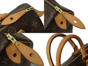 LOUIS VUITTON ルイ ヴィトン モノグラム スピーディ25 ハンドバッグ N41365 ブラウン ゴールド金具 美品 中古 62267