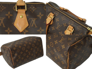 LOUIS VUITTON ルイ ヴィトン モノグラム スピーディ25 ハンドバッグ N41365 ブラウン ゴールド金具 美品 中古 62267