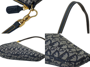極美品 ChristianDior クリスチャンディオール サドルポーチ ワンショルダーバッグ トロッター MC 0072 ネイビー 中古 62270