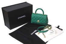 Load image into Gallery viewer, 新品未使用 CHANEL シャネル ココハンドル XXS チェーンショルダーバッグ AS2215 ランダム グリーン シャンパンゴールド金具 62272