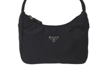 Load image into Gallery viewer, PRADA プラダ ハンドバッグ ホーボー MV515 トライアングルロゴ ブラック ナイロン シルバー金具 美品 中古 62273