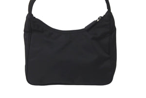PRADA プラダ ハンドバッグ ホーボー MV515 トライアングルロゴ ブラック ナイロン シルバー金具 美品 中古 62273