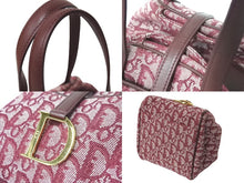 画像をギャラリービューアに読み込む, Christian Dior クリスチャンディオール ハンドバッグ トロッター柄 キャンバス レザー ゴールド金具 美品 中古 62275