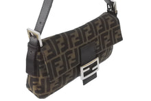 画像をギャラリービューアに読み込む, FENDI フェンディ マンマバケット ハンドバッグ アクセサリーポーチ ズッカ柄 ブラウン シルバー金具 美品 中古 62276 