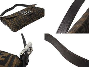 FENDI フェンディ マンマバケット ハンドバッグ アクセサリーポーチ ズッカ柄 ブラウン シルバー金具 美品 中古 62276 