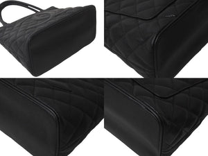 極美品 CHANEL シャネル 復刻トートバック A01804 15番台 キャビアスキン ブラック シルバープレート 中古 62280