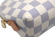 画像をギャラリービューアに読み込む, LOUIS VUITTON ルイヴィトン ポシェット コスメティック 化粧ポーチ N60024 ダミエアズール ホワイト ゴールド金具 美品 中古 62287