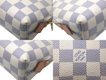 画像をギャラリービューアに読み込む, LOUIS VUITTON ルイヴィトン ポシェット コスメティック 化粧ポーチ N60024 ダミエアズール ホワイト ゴールド金具 美品 中古 62287